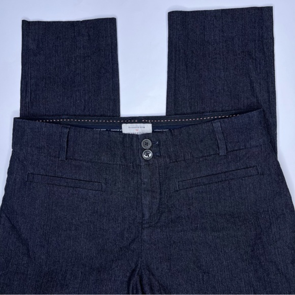 Anthropologie The Essential‎ Slim Crop Trousers Black Denim Size 4
